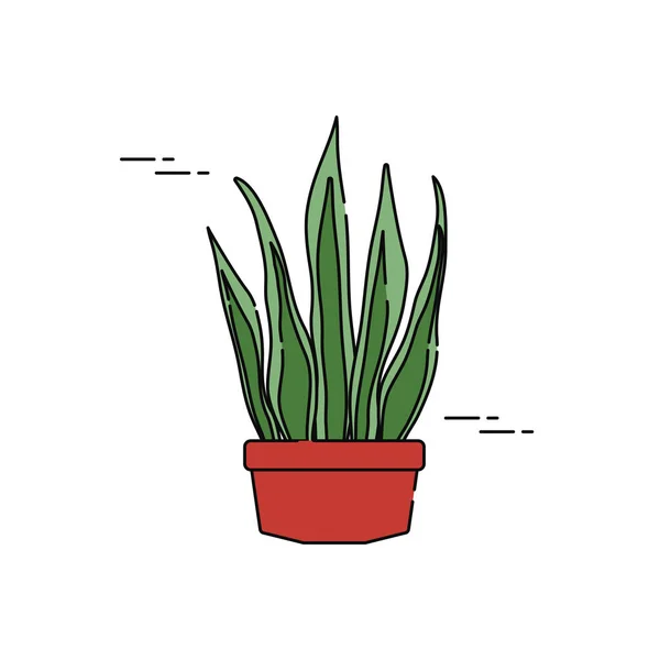 鉢植えのサンセベリア植物フラットフィル — ストックベクタ