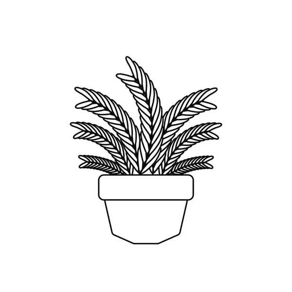 Follaje deja las plantas de pote sin llenar — Archivo Imágenes Vectoriales