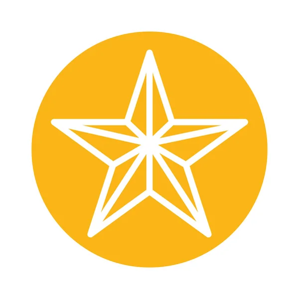 Estrela cinco apontou bloco estilo ícone —  Vetores de Stock