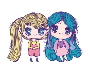 kids, cute little girls anime cartoon characters