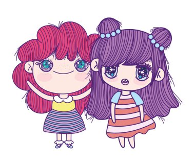 kids, cute little girls anime cartoon characters