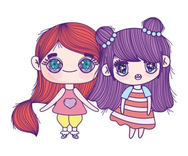 kids, cute little girls anime cartoon characters