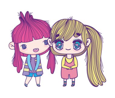 kids, cute little girls anime cartoon characters