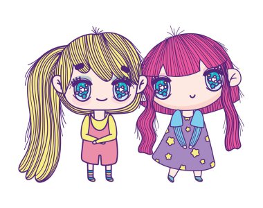 kids, cute little girls anime cartoon characters