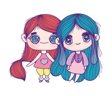 kids, cute little girls anime cartoon characters