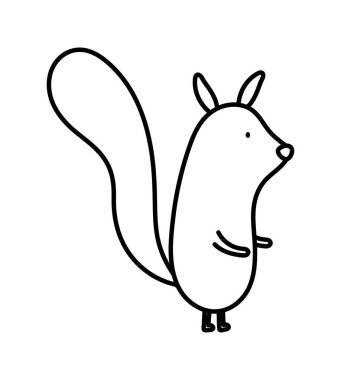 cute little squirrel cartoon animal on white background
