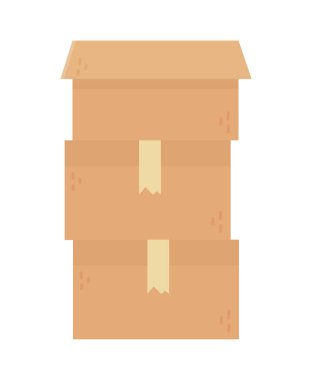 stacked cardboard boxes charity and donation concept
