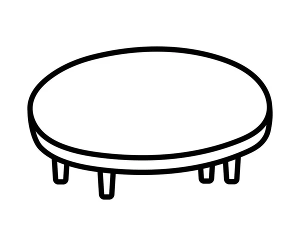 Round table furniture decoration icon — Stockvector