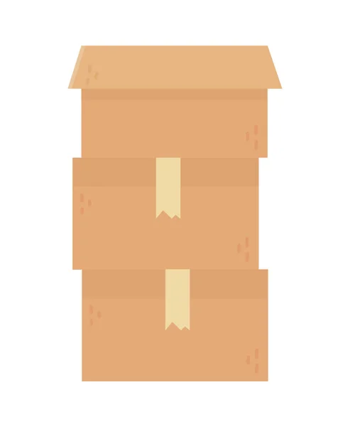 Stacked cardboard boxes charity and donation concept — 图库矢量图片