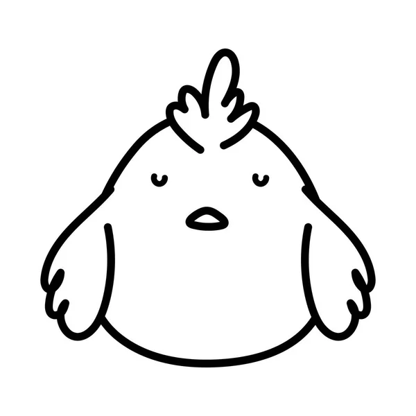 Cute little chicken bird animal icon — Stockvektor