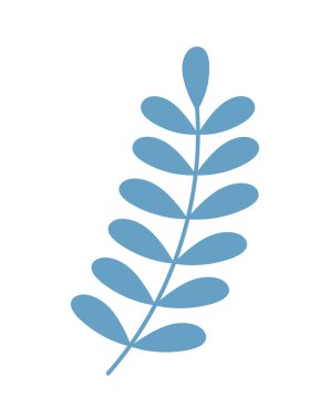 Yapraklar beyaz arkaplanda brunch doğasını terk eder