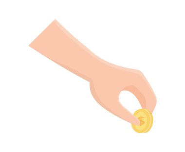 Madeni para yardımı ve bağış konseptiyle el ele