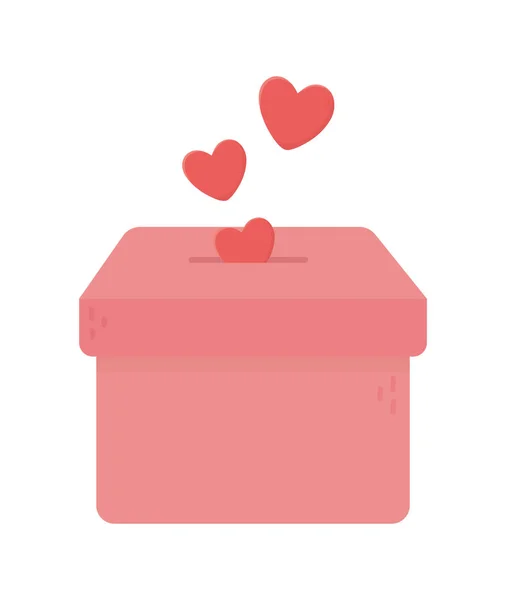 Bukás szív doboz jótékonysági és adomány koncepció — Stock Vector