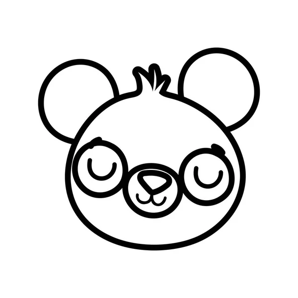 Cute little teddy bear face toy cartoon — Stock vektor