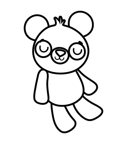 Cute little teddy bear toy cartoon — Vettoriale Stock