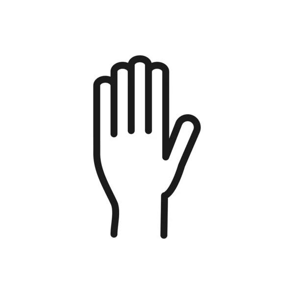 Beş parmak simgesi doğrusal dizaynını gösteren el — Stok Vektör