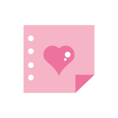 Sevgililer günün kutlu olsun. Not notu. Kağıt kalp pembe tasarımı.