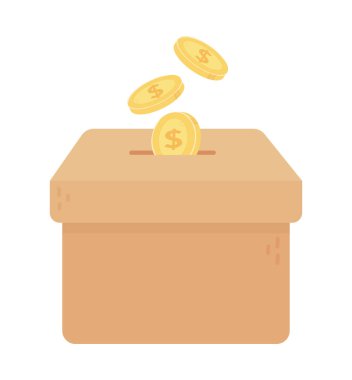 Düşen madeni paralar, bağış ve bağış konseptine aktarılıyor.