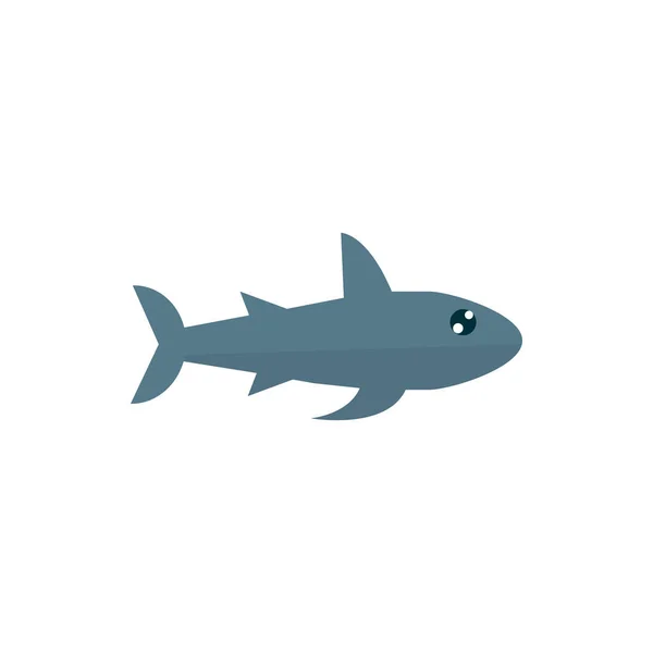 Meereslebewesen, räuberischer Hai Karikatur Meeresfauna Tier — Stockvektor