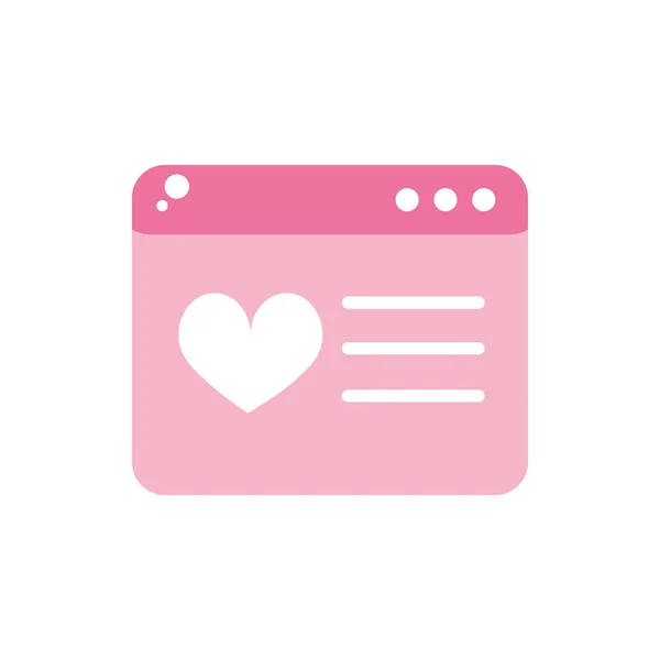Feliz valentines dia amor site mensagem conexão rosa design — Vetor de Stock