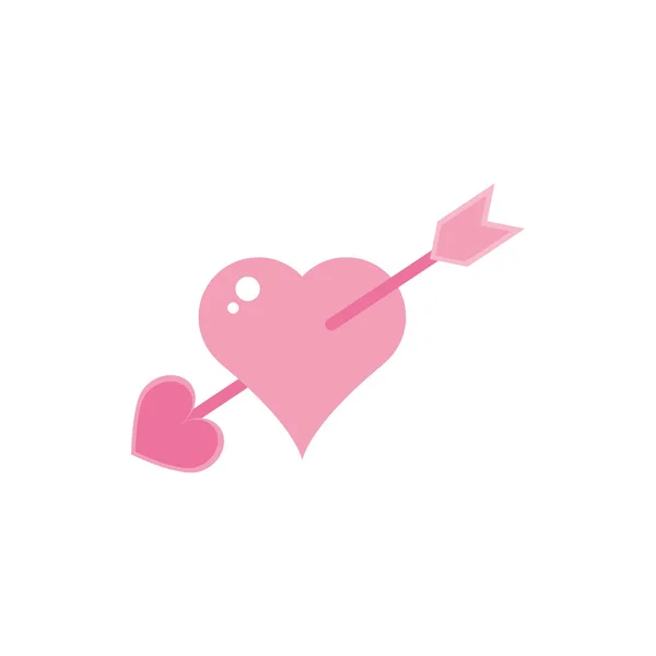 情人节快乐的心被箭刺穿浪漫的粉色图案 — 图库矢量图片