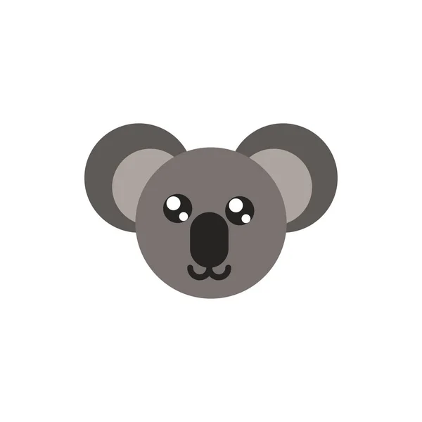 Koala rosto desenho animado austrália ícone no fundo branco —  Vetores de Stock