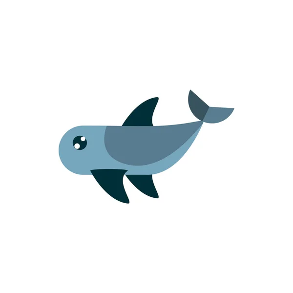 Faune marine, caricature de baleine Faune marine animal — Image vectorielle