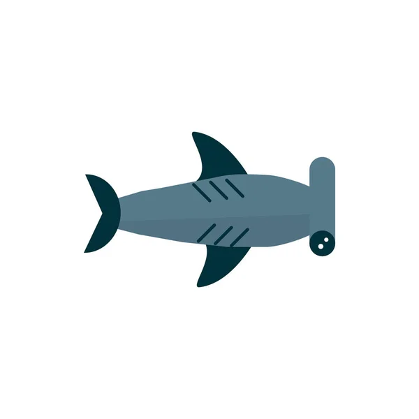 Deniz yaşamı, çekiç başlı köpekbalığı çizgi filmindeki deniz hayvanı. — Stok Vektör