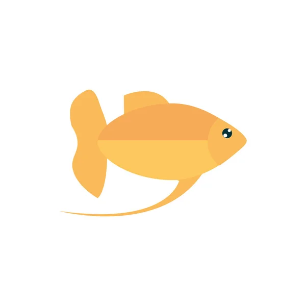 Faune marine, poisson jaune caricature faune marine animal — Image vectorielle