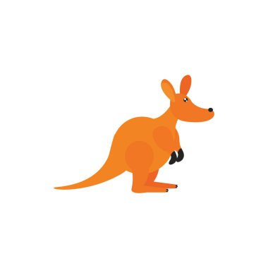 Beyaz arka planda kanguru hayvan vahşi yaşam ikonu