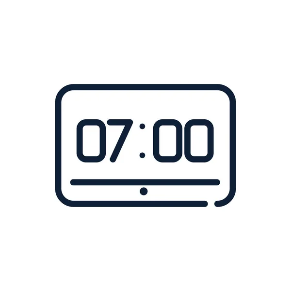 Χρόνος ψηφιακό χρονόμετρο ρολόι ώρα γραμμική σχεδίαση — Διανυσματικό Αρχείο