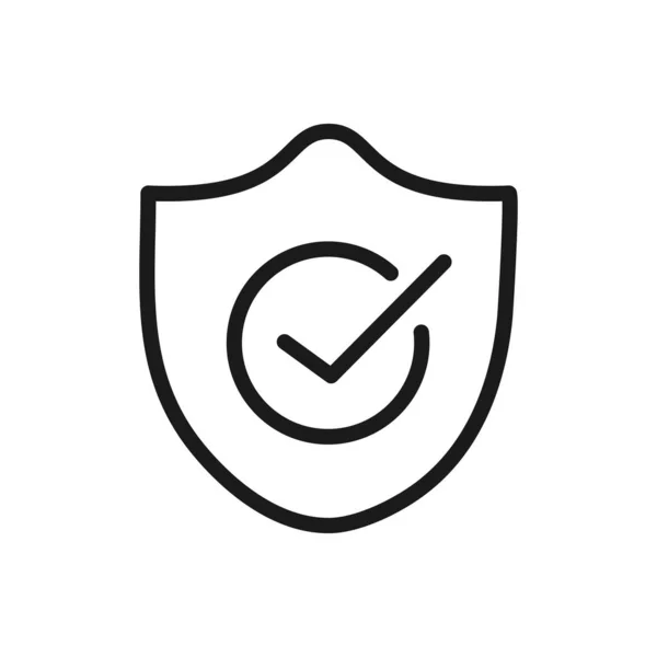 Check mark quality shield icon linear design – Stock-vektor