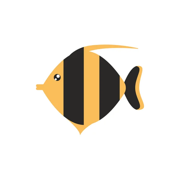 Fish sea animal cartoon icon on white background — Stock Vector