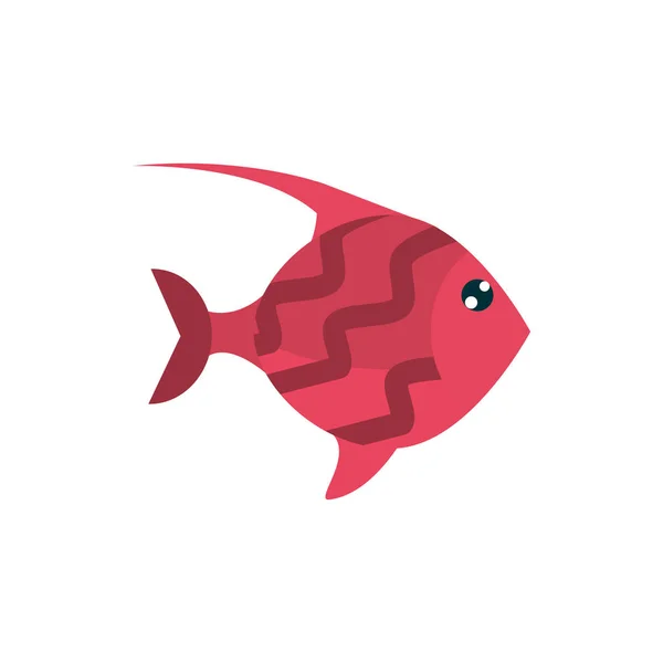 Vida marina, peces rojos dibujos animados sobre la fauna marina — Vector de stock