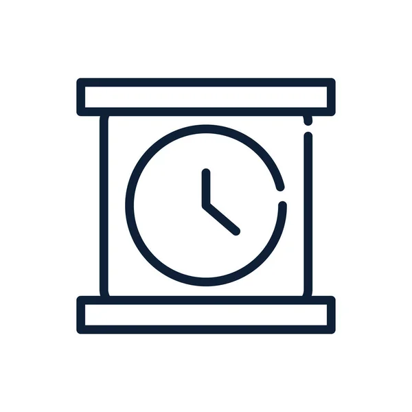 박스 액세서리 선형 디자인의 시간 시계 — 스톡 벡터