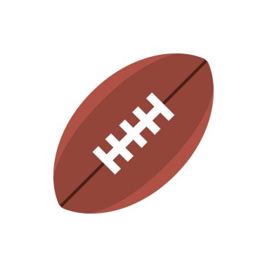 Beyaz arkaplanda ragbi topu sporu ikonu