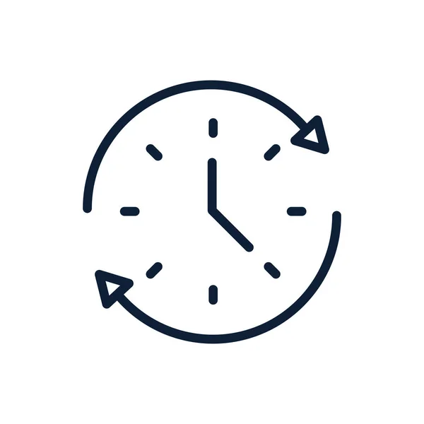 Tijd klok hele dag service lineair ontwerp — Stockvector