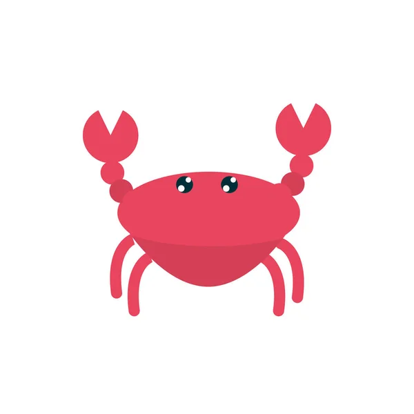 Vita marina, rosso granchio cartone animato fauna marina animale — Vettoriale Stock