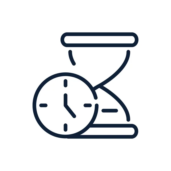 Relógio de tempo e design linear do temporizador de ampulheta —  Vetores de Stock