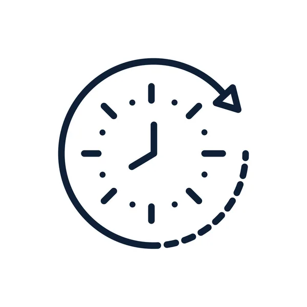 Tempo relógio temporizador hora seta linear design — Vetor de Stock