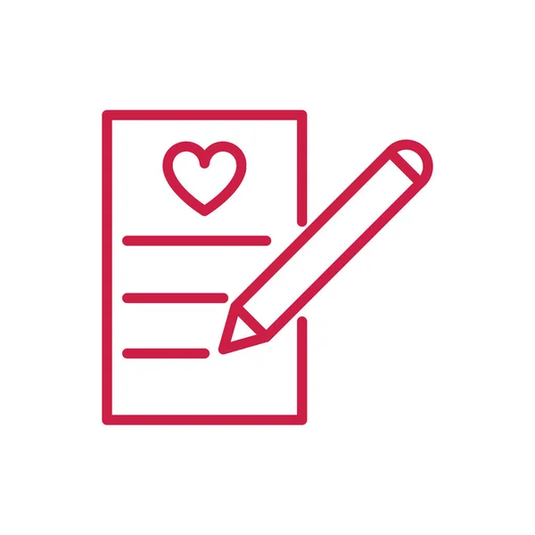 Счастливый день валентинки написание письма сообщение сердца красная линия дизайн — стоковый вектор