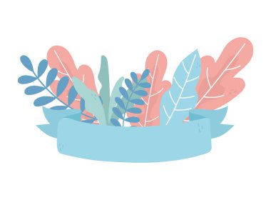 Yapraklar doğanın çiçek kurdelesini bırakır.