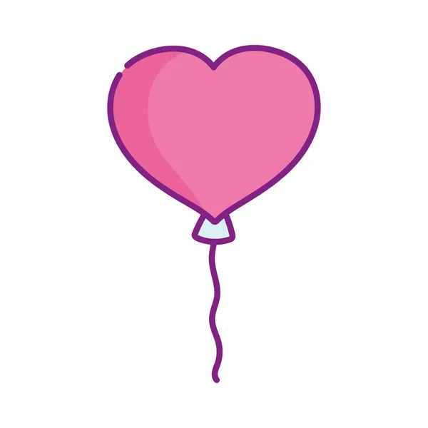 Happy valentines day, cute balloon shaped heart celebration — Stock Vector