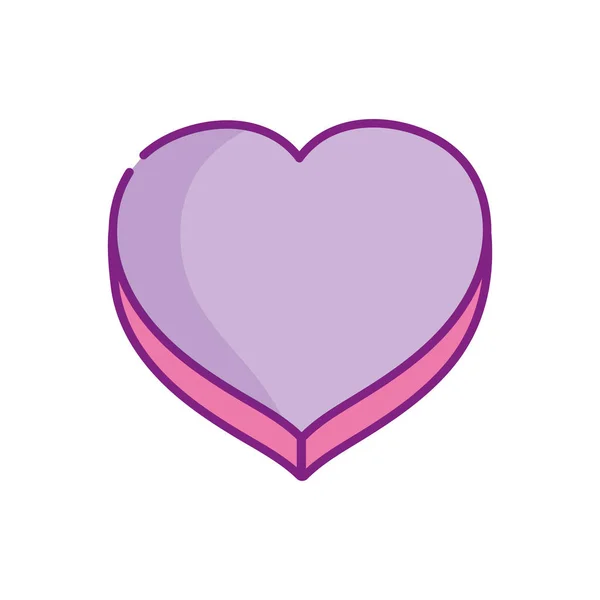 Happy valentines day, decorative heart love adorable icon — Stock Vector