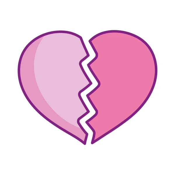 Happy valentines day, broken heart love sad — Stock Vector