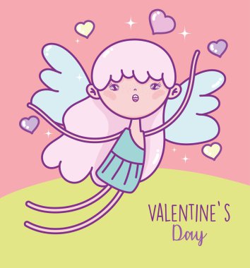 happy valentines day, cute cupid hearts love card