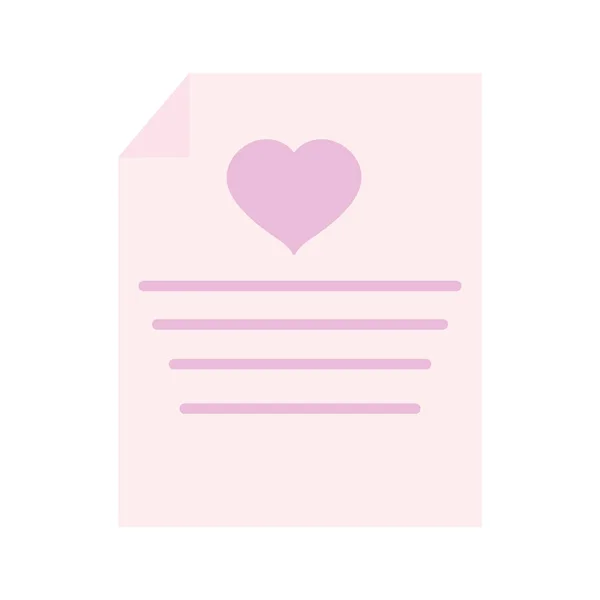 Día feliz, papel carta mensaje de amor corazón corazón — Vector de stock