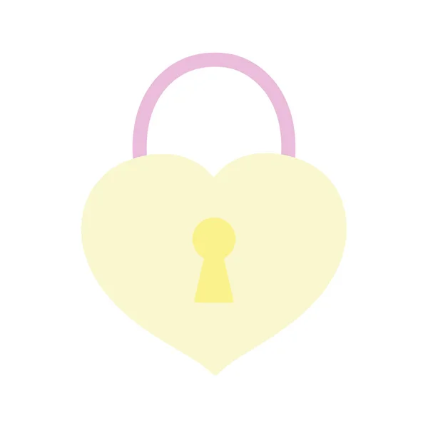 Jolies valentines jour, jolie cadenas en forme de coeur romantique — Image vectorielle