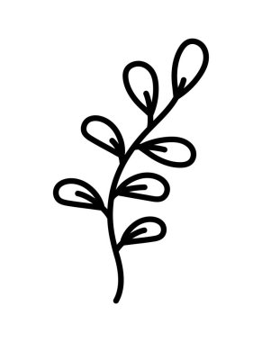branch leaves foliage nature botanical icon thick line