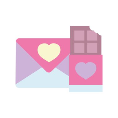 Sevgililer günün kutlu olsun, çikolatalı çikolata süslemesi zarfı.